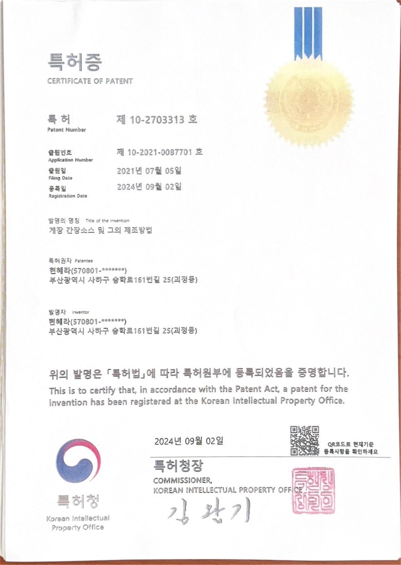 특허증 제10-2703313호