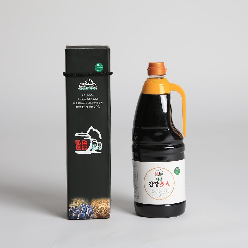 매실 간장소스 병과 상자